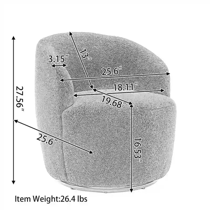 Teddy Fabric Swivel Accent Armchair Barrel Chair