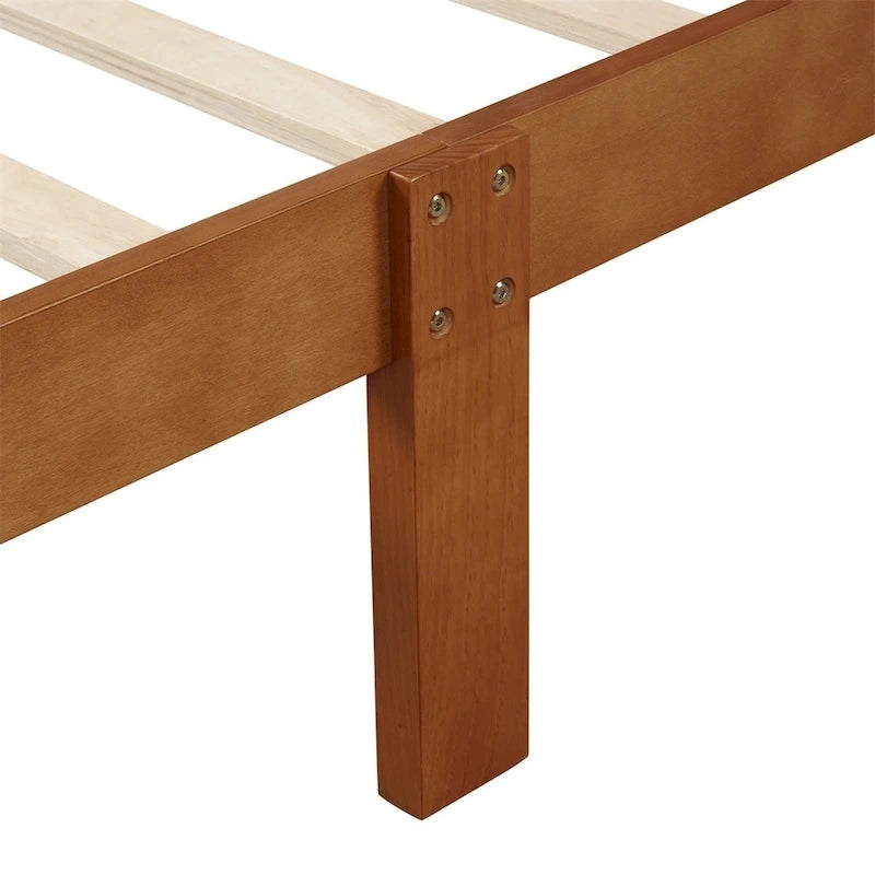 Wood Twin Sleigh Bed with Headboard and Footboard