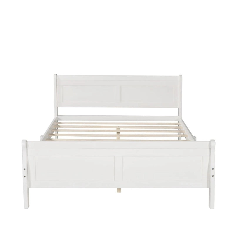 Wood Twin Sleigh Bed with Headboard and Footboard