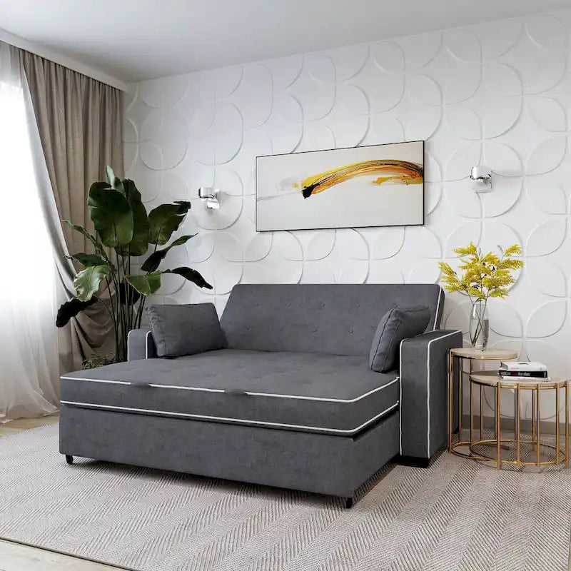 Convertible Loveseat with Full-Size Bed and Lounger Positions