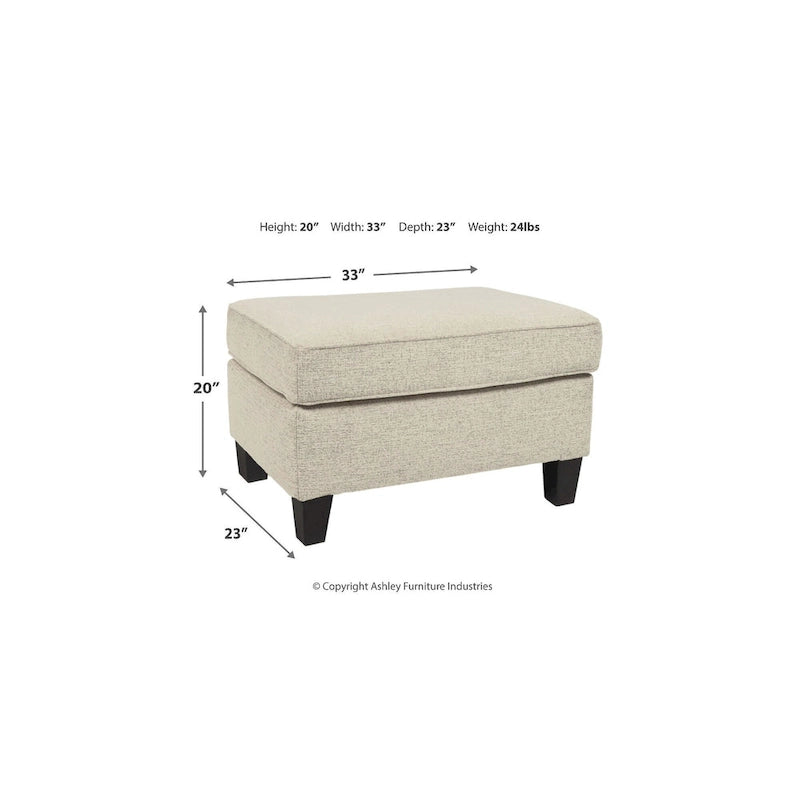 Stone Oversized Chenille Ottoman