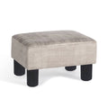 15-Inch Velvet Ottoman Footstool with Hidden Storage