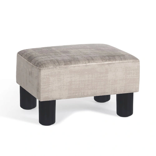 15-Inch Velvet Ottoman Footstool with Hidden Storage