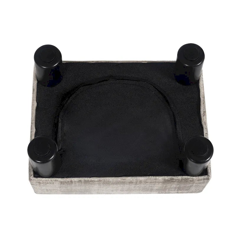 15-Inch Velvet Ottoman Footstool with Hidden Storage