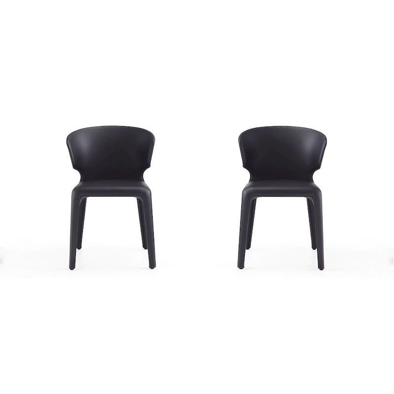 Cream Faux Leather Dining Chairs with Metal Frames, Set of 2