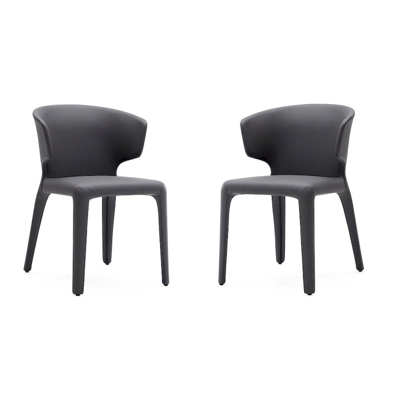 Cream Faux Leather Dining Chairs with Metal Frames, Set of 2