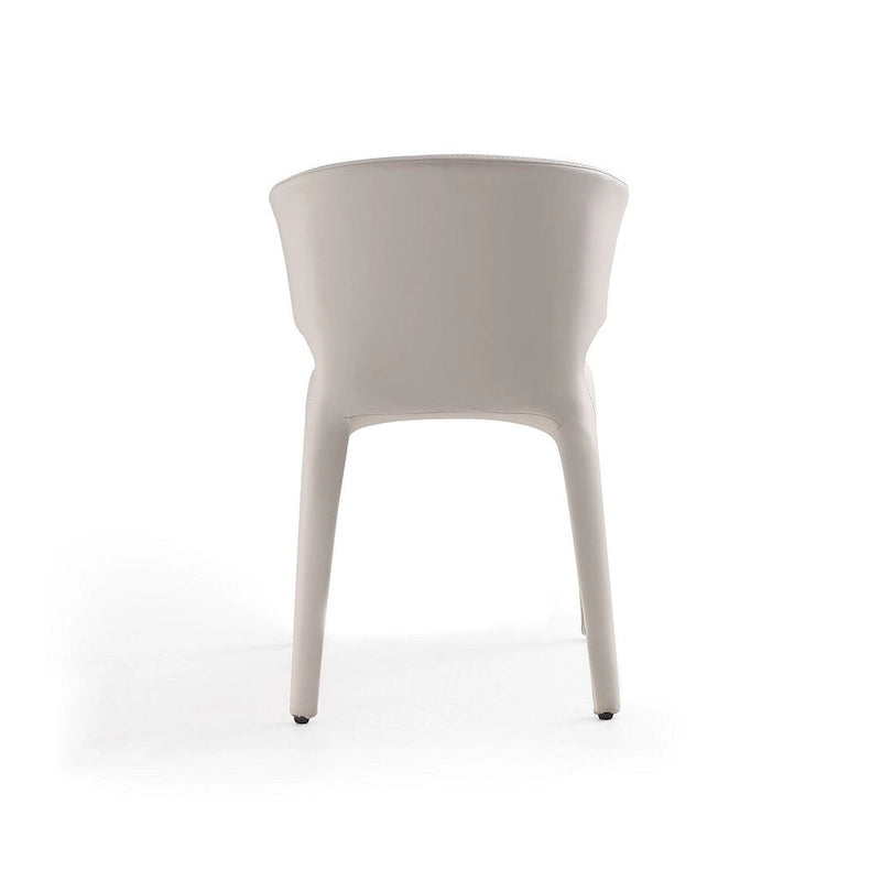 Cream Faux Leather Dining Chairs with Metal Frames, Set of 2