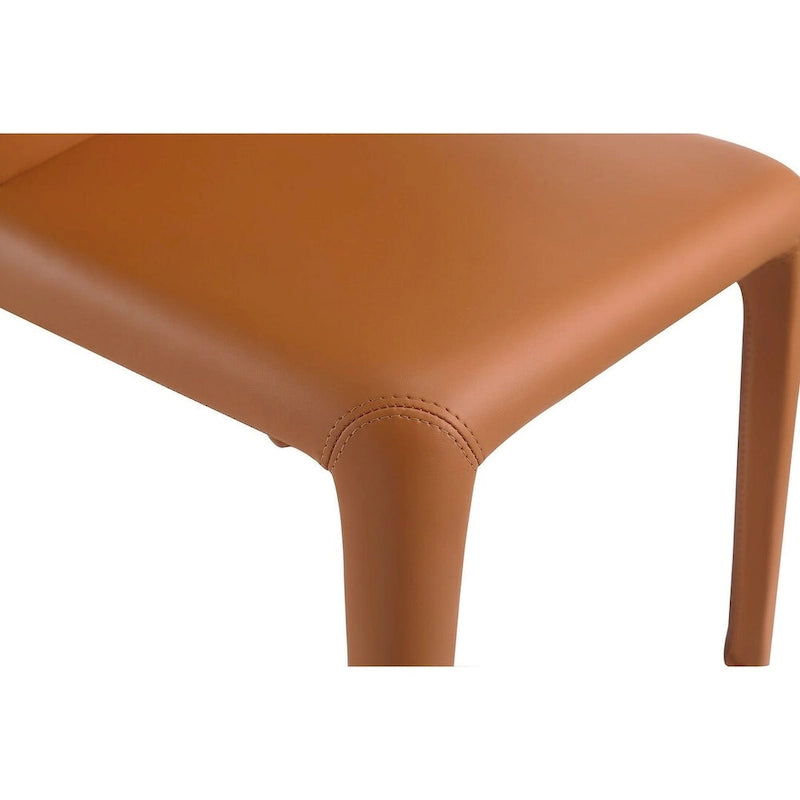 Krémové jídelní židle z imitace kůže s kovovými rámy, sada 2 kusů