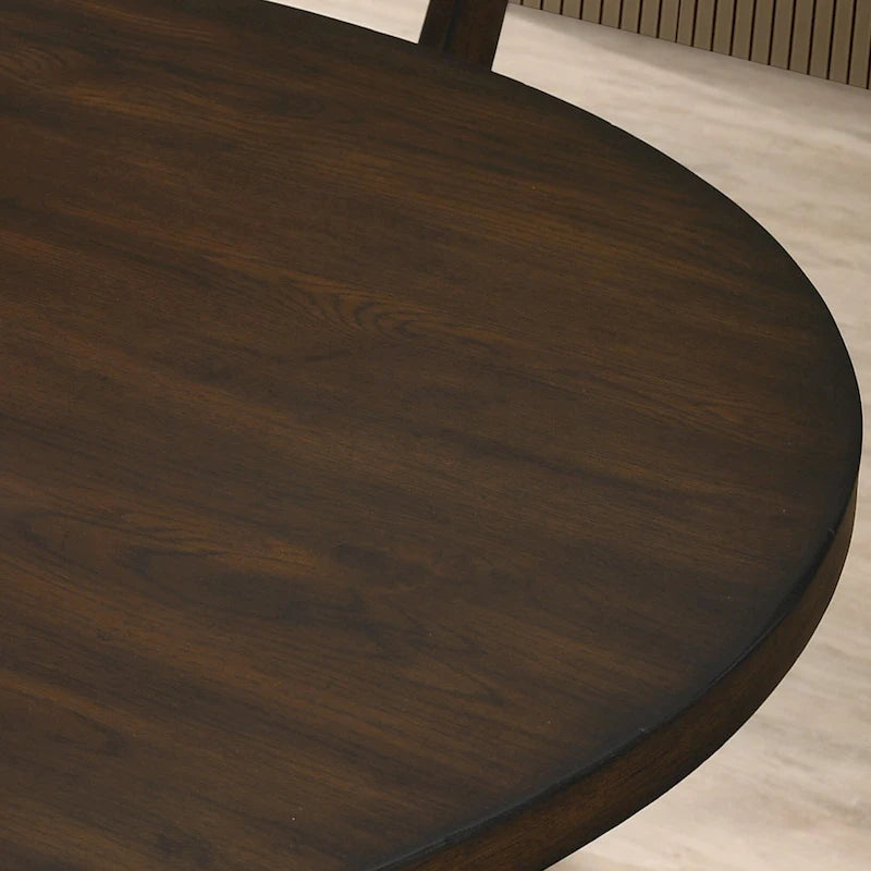 Round Cross-Buck Base Dining Table