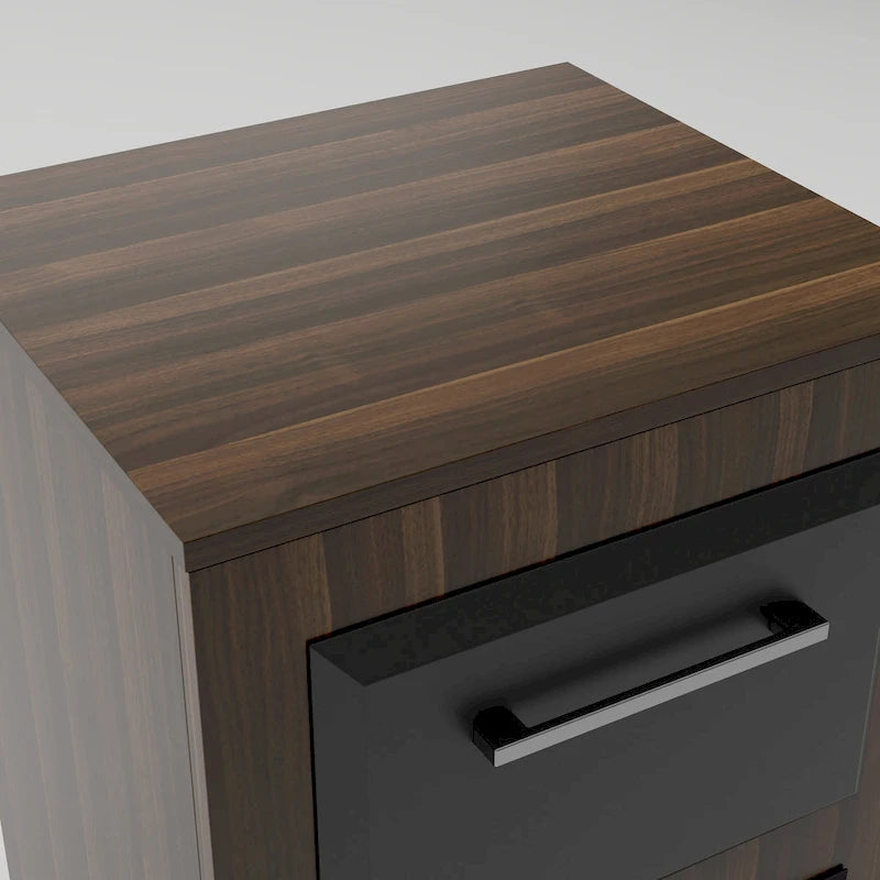 Two-Drawer Mobile File Cabinet with Iron Bar Pulls