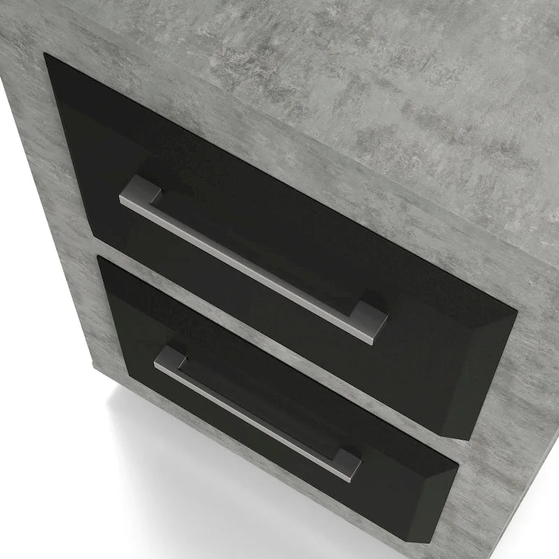 Two-Drawer Mobile File Cabinet with Iron Bar Pulls
