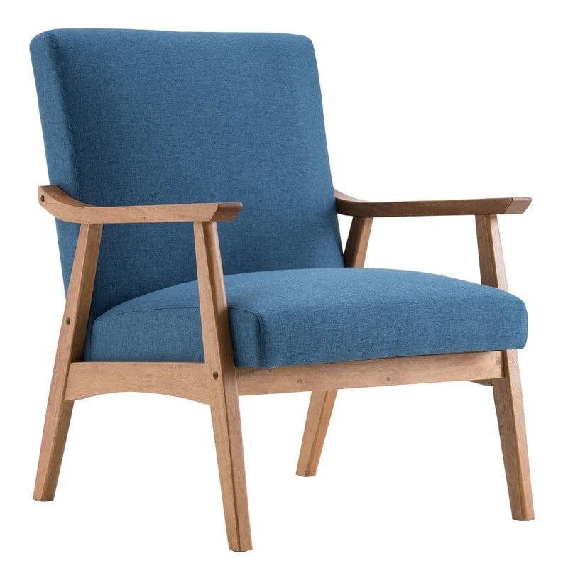 Mid-Century Modern Wood Frame Accent Chair