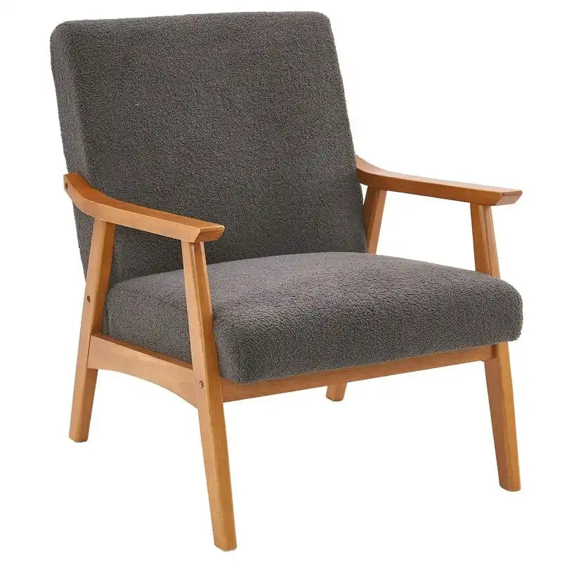 Mid-Century Modern Wood Frame Accent Chair
