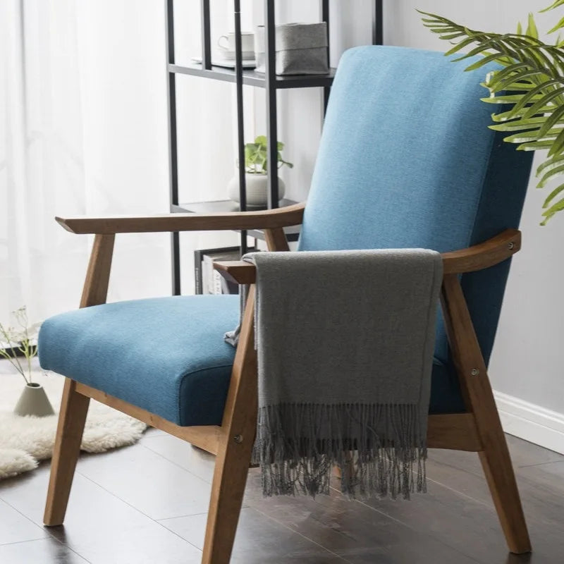 Mid-Century Modern Wood Frame Accent Chair