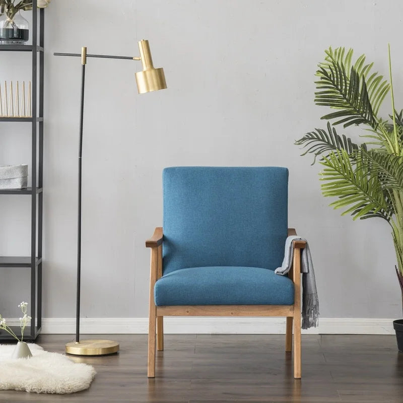 Mid-Century Modern Wood Frame Accent Chair
