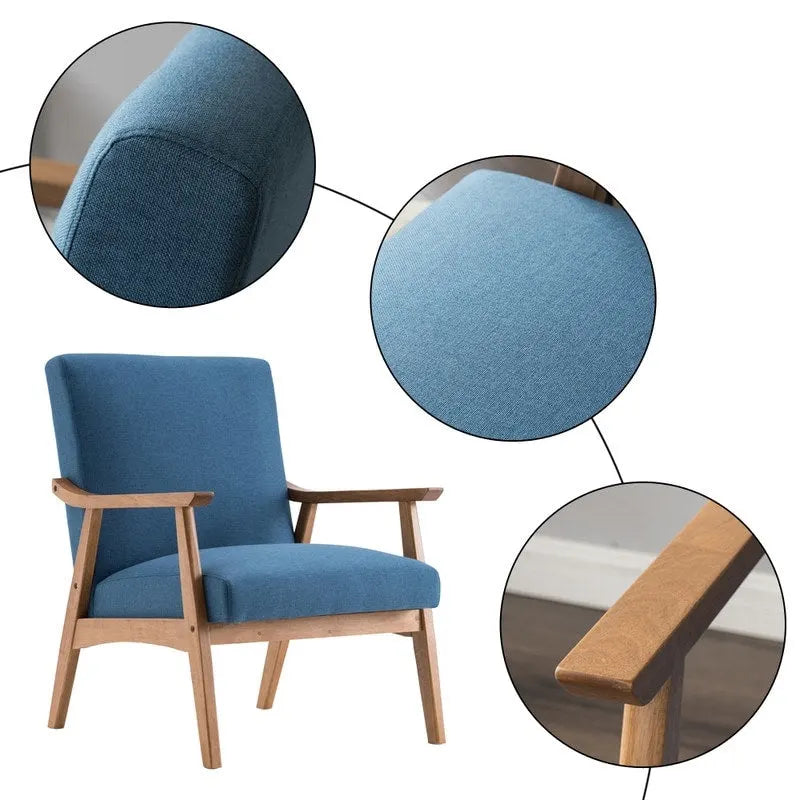 Mid-Century Modern Wood Frame Accent Chair