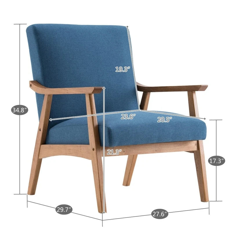 Mid-Century Modern Wood Frame Accent Chair