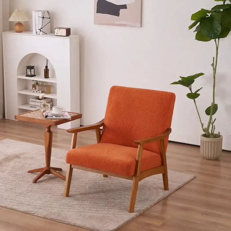 Mid-Century Modern Wood Frame Accent Chair