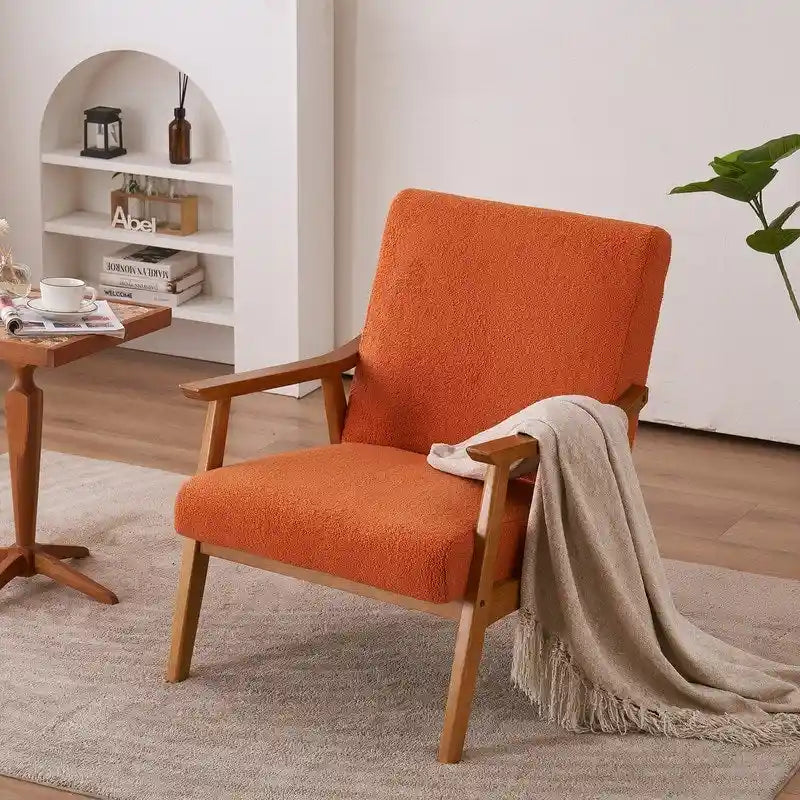Mid-Century Modern Wood Frame Accent Chair