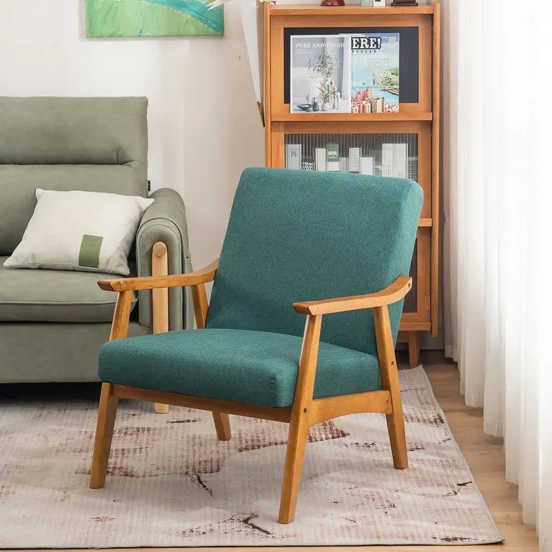 Mid-Century Modern Wood Frame Accent Chair