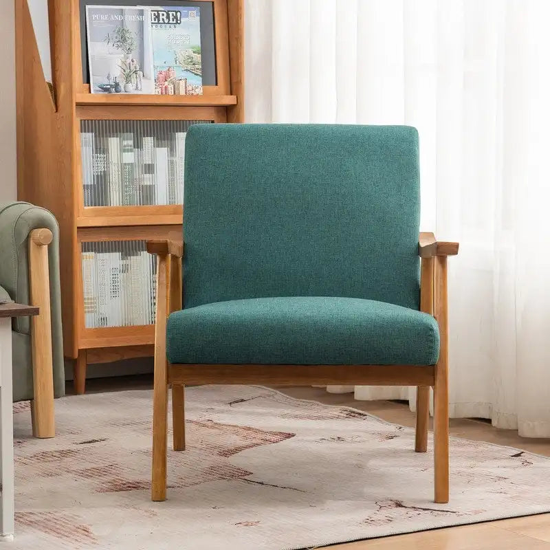 Mid-Century Modern Wood Frame Accent Chair
