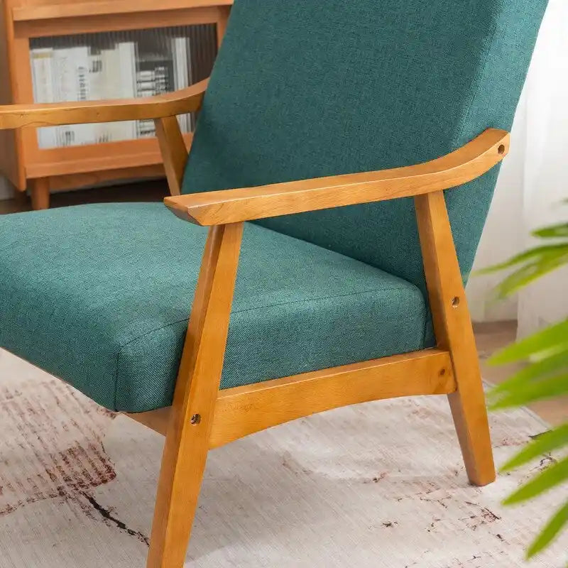 Mid-Century Modern Wood Frame Accent Chair