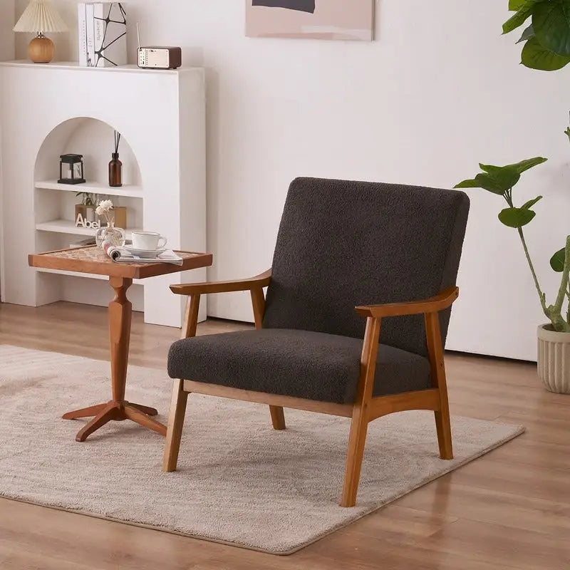 Mid-Century Modern Wood Frame Accent Chair