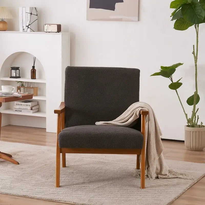 Mid-Century Modern Wood Frame Accent Chair