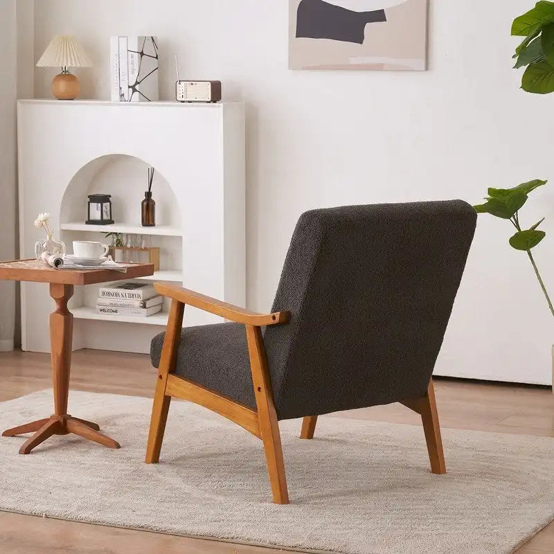 Mid-Century Modern Wood Frame Accent Chair