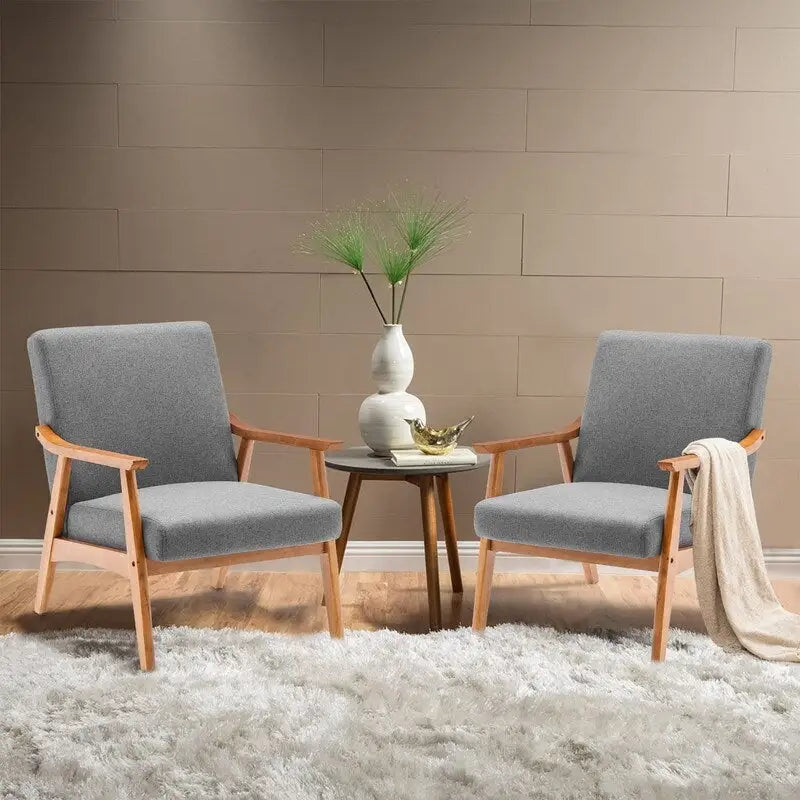Mid-Century Modern Wood Frame Accent Chair