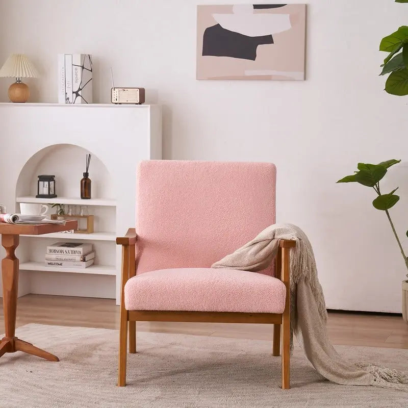 Mid-Century Modern Wood Frame Accent Chair