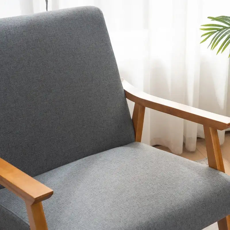 Mid-Century Modern Wood Frame Accent Chair