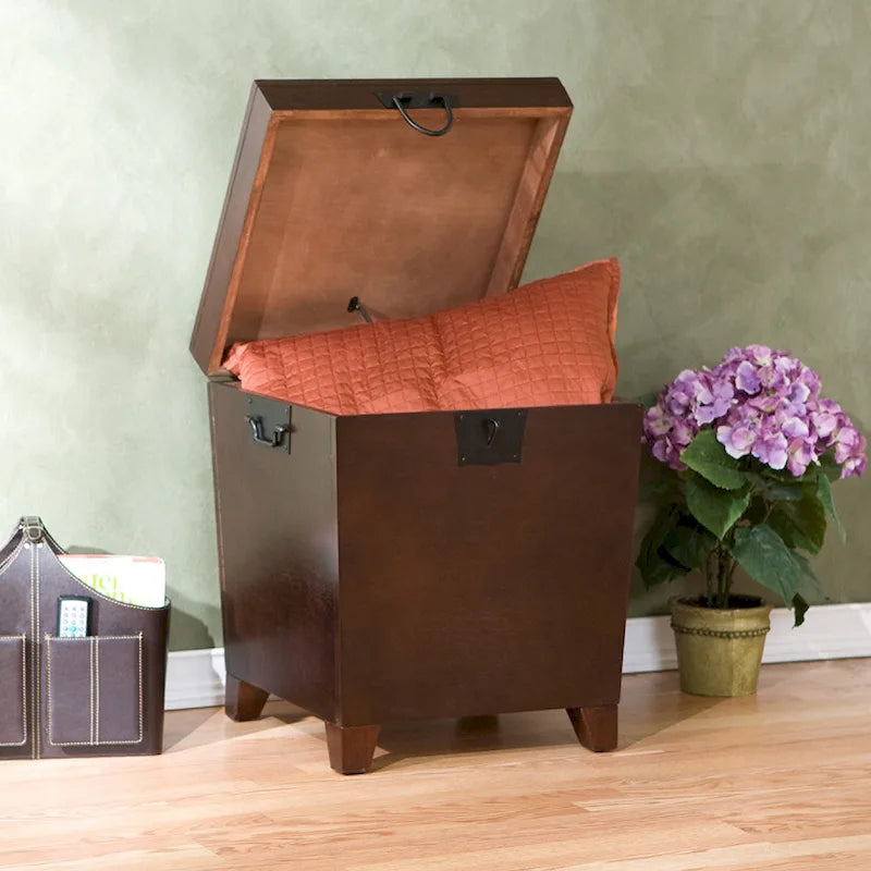 Espresso Storage Trunk Side Table