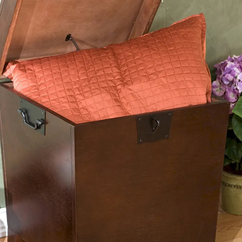 Espresso Storage Trunk Side Table