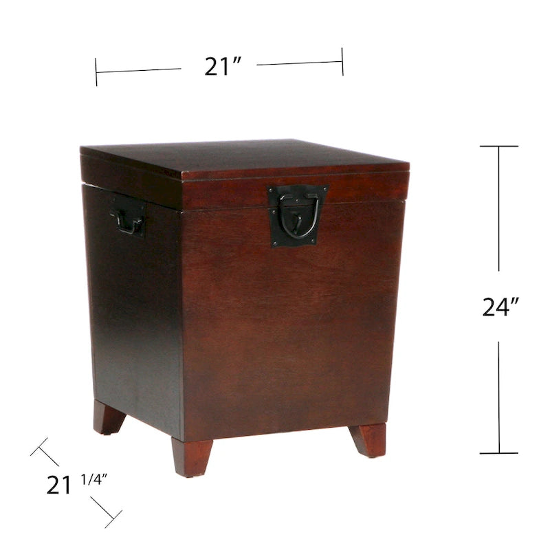 Espresso Storage Trunk Side Table