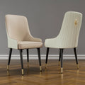 Microfiber Faux Leather Dining Chairs with Metal Legs, Set of 2
