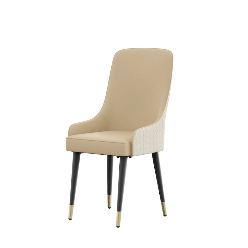 Microfiber Faux Leather Dining Chairs with Metal Legs, Set of 2