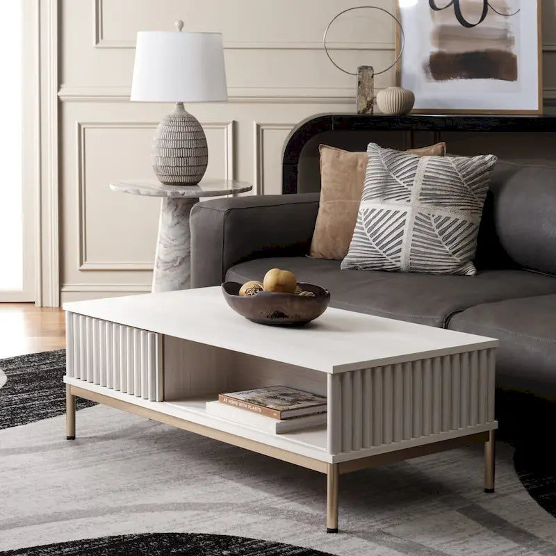 2-Door Storage Coffee Table - 43.7 W x 21.5 D x 15.4 H in.