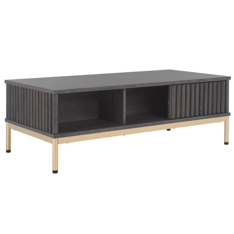 2-Door Storage Coffee Table - 43.7 W x 21.5 D x 15.4 H in.