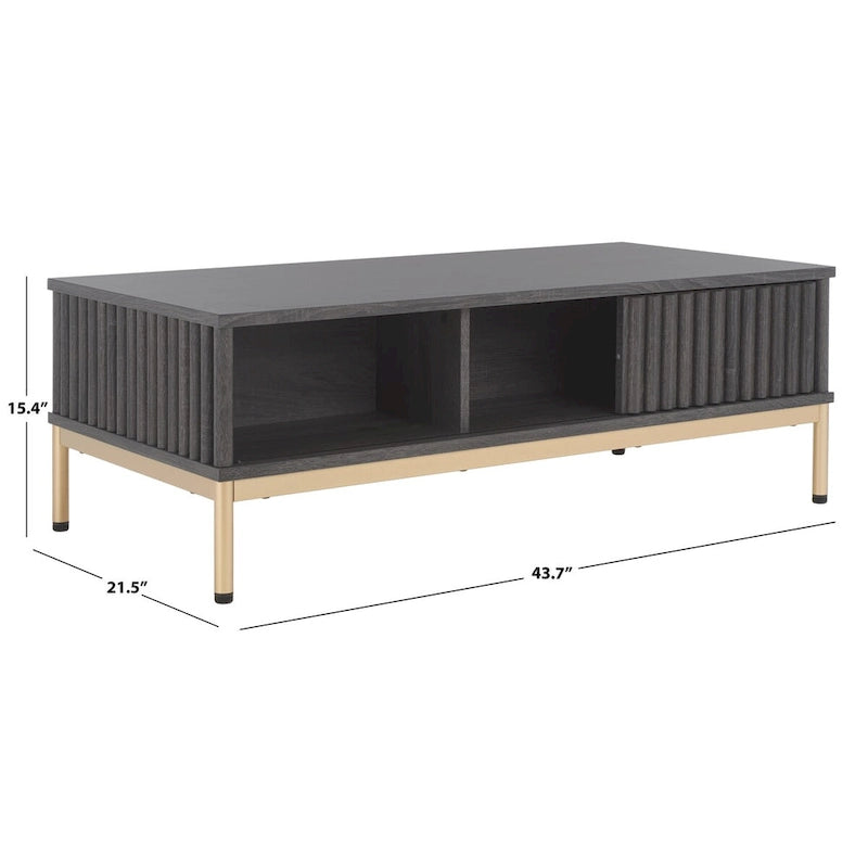 2-Door Storage Coffee Table - 43.7 W x 21.5 D x 15.4 H in.