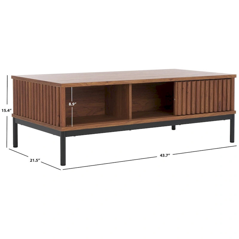 2-Door Storage Coffee Table - 43.7 W x 21.5 D x 15.4 H in.