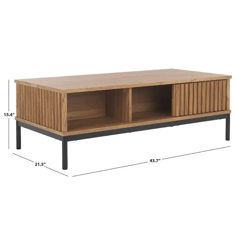 2-Door Storage Coffee Table - 43.7 W x 21.5 D x 15.4 H in.