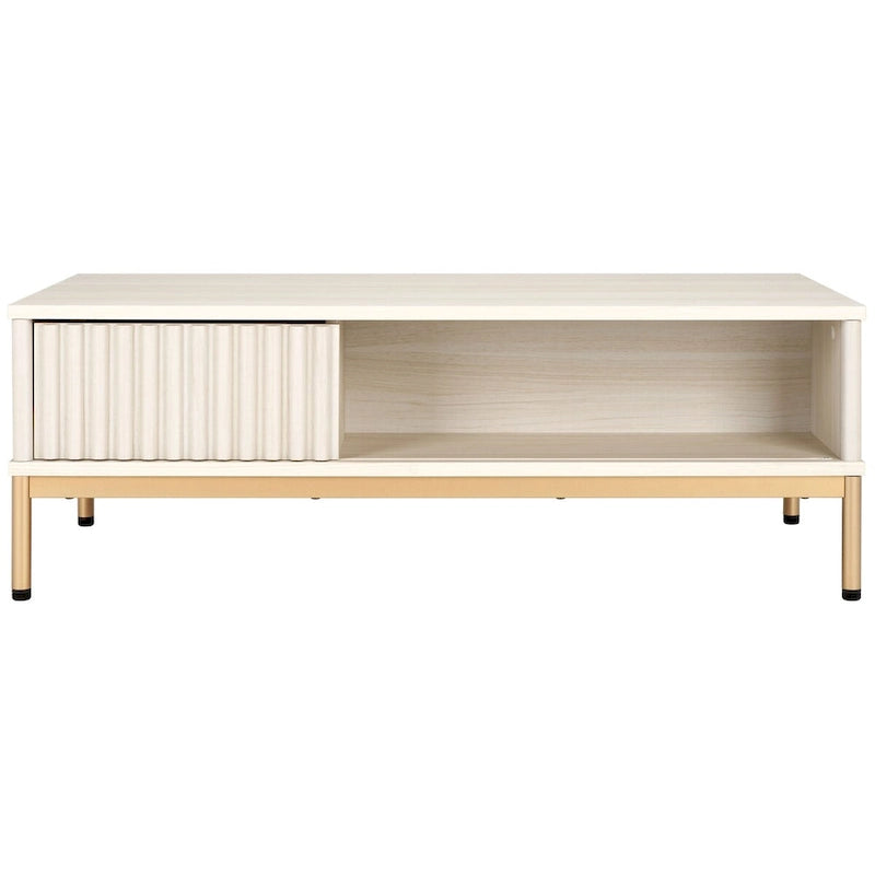 2-Door Storage Coffee Table - 43.7 W x 21.5 D x 15.4 H in.