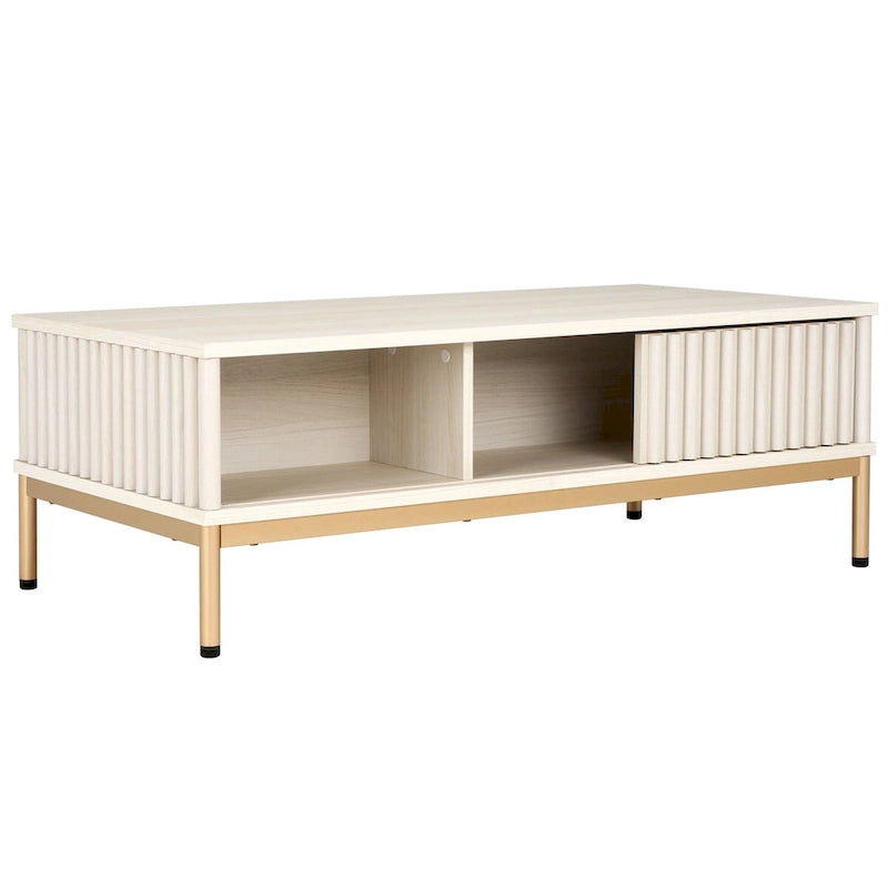 2-Door Storage Coffee Table - 43.7 W x 21.5 D x 15.4 H in.