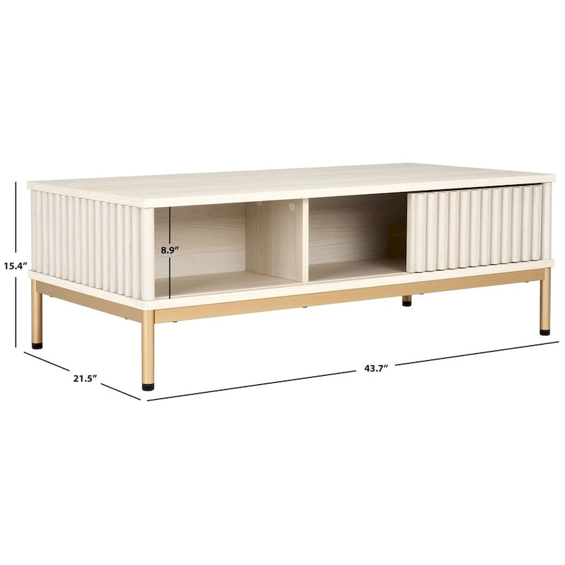 2-Door Storage Coffee Table - 43.7 W x 21.5 D x 15.4 H in.