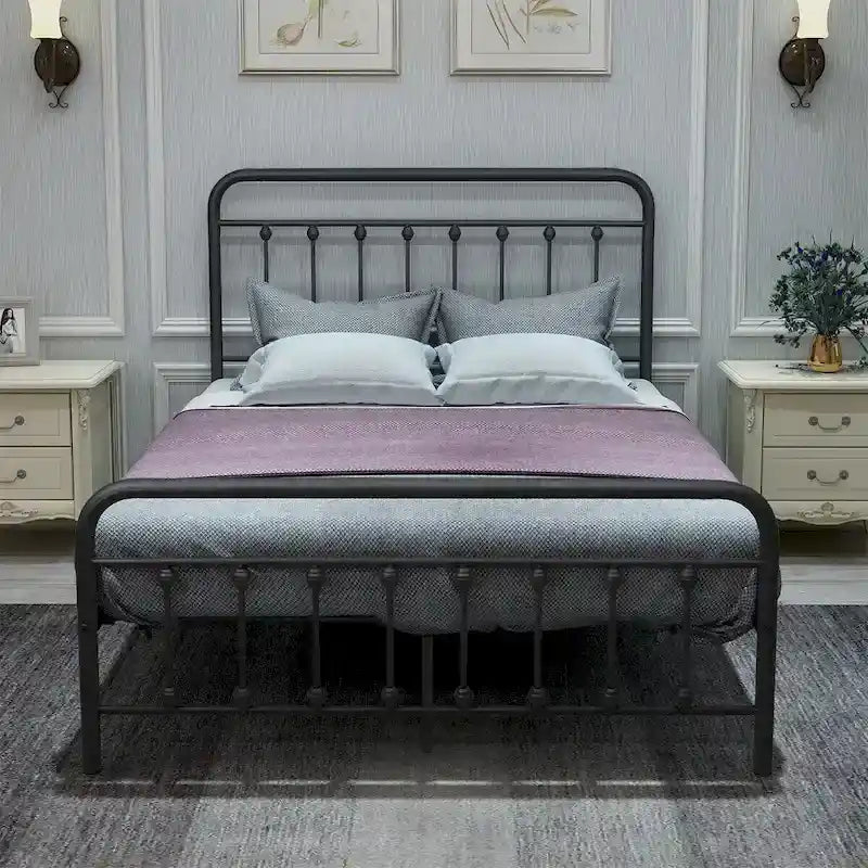 Volledig metalen bedframe met hoofdbord