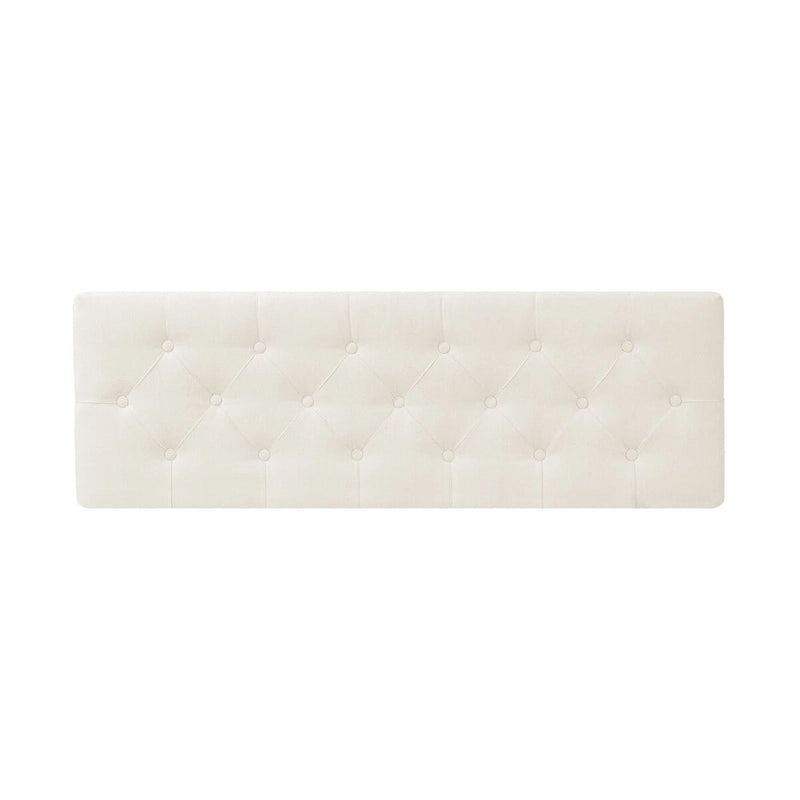 Button-Tufted Linen Storage Ottoman Bench with Flip Top