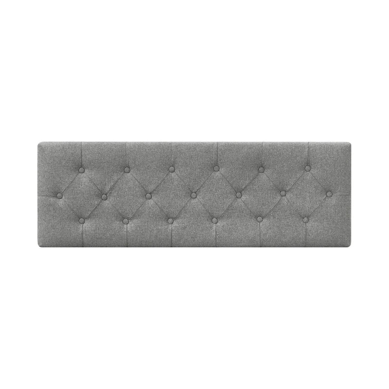 Button-Tufted Linen Storage Ottoman Bench with Flip Top