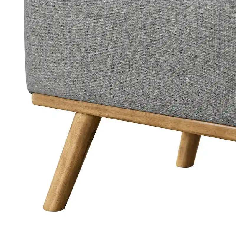 Button-Tufted Linen Storage Ottoman Bench with Flip Top