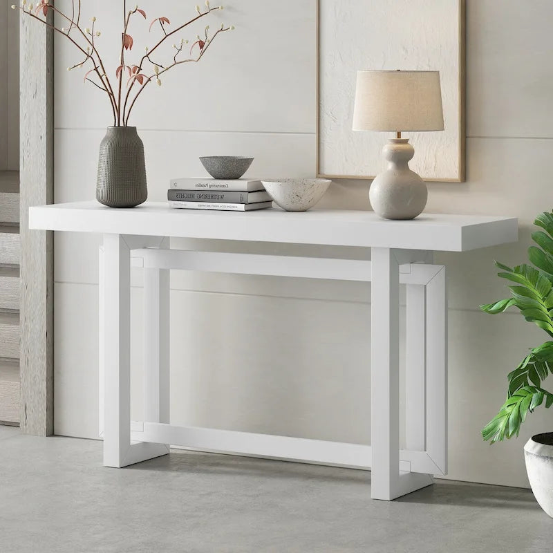 Contemporary Console Table with Concrete-Look Top
